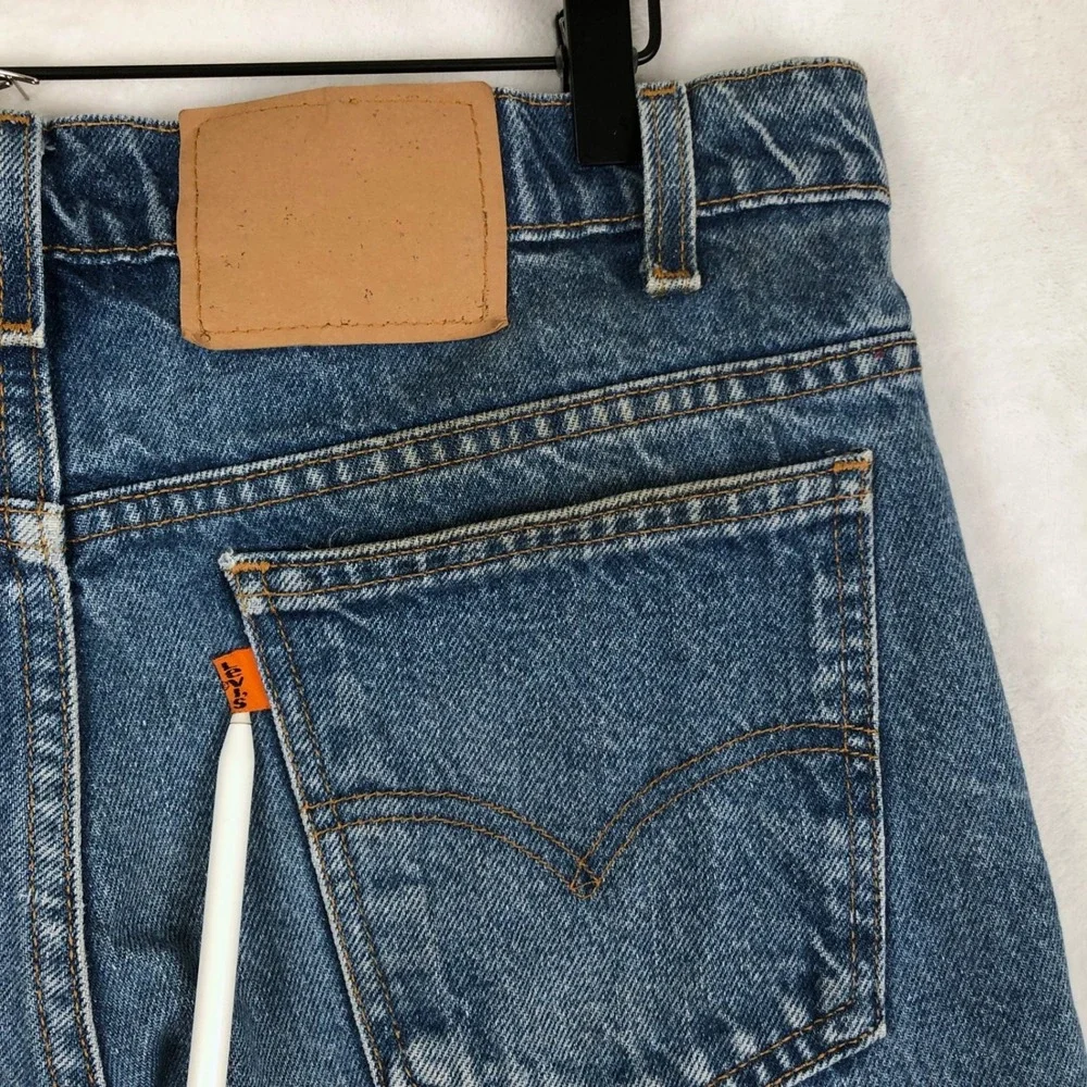 VTG Levis 517 Orange Tab Bootcut Distressed Jeans 36x30 USA Made Blue 40517-0215
